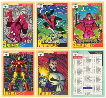 1991 Marvel Universe Complete Base Set, including Spider-Man, Thor, Scarlet Witch